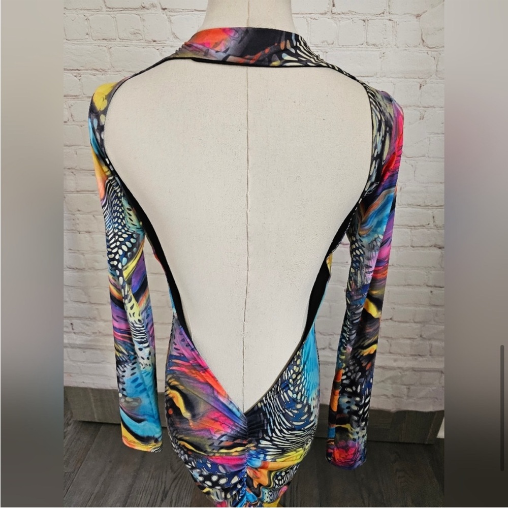 Savee Couture Open Back Ruched Mini Dress - Picture 4 of 5